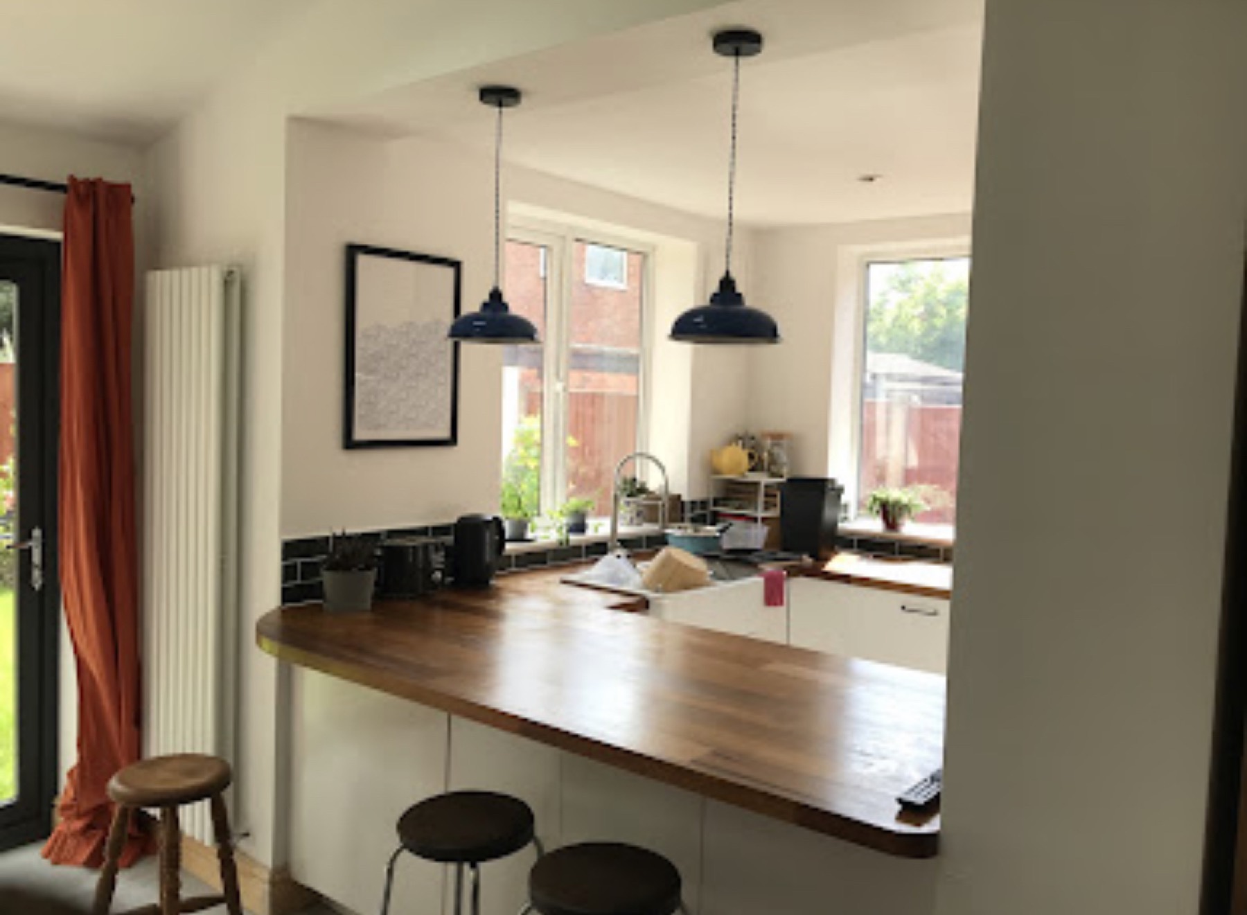 Kitchen with Walnut Breakfast Bar
